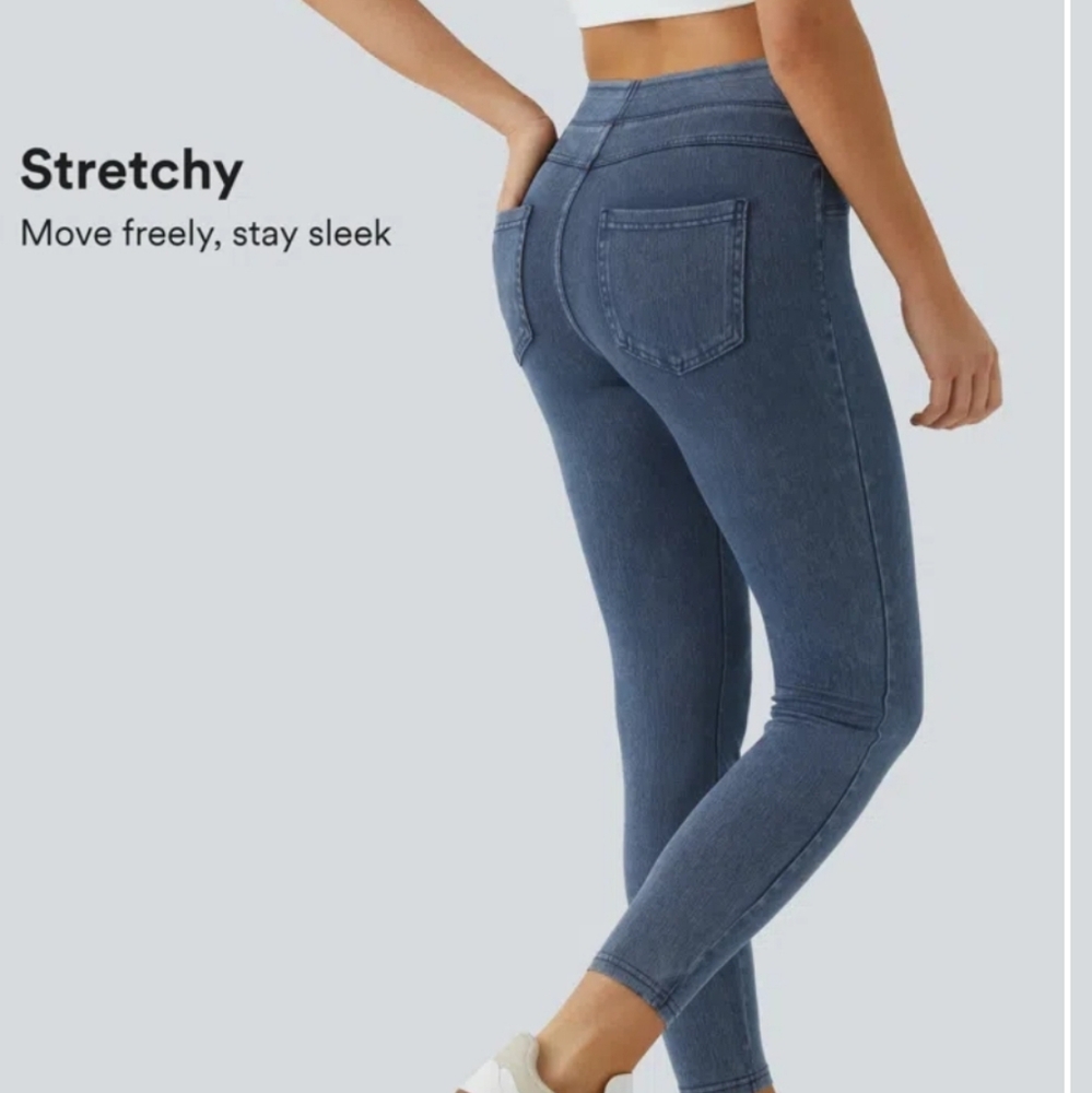 Halara Flex High Waisted Pocket Denim - Large